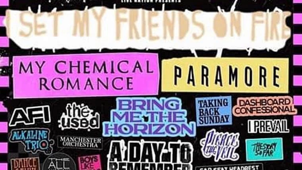 I Set My Friends On Fire holding When We Were Young URL ransom