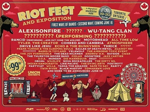 Riot Fest Toronto 2015 lineup: Wu-Tang, Rancid, Motorhead, Drive
