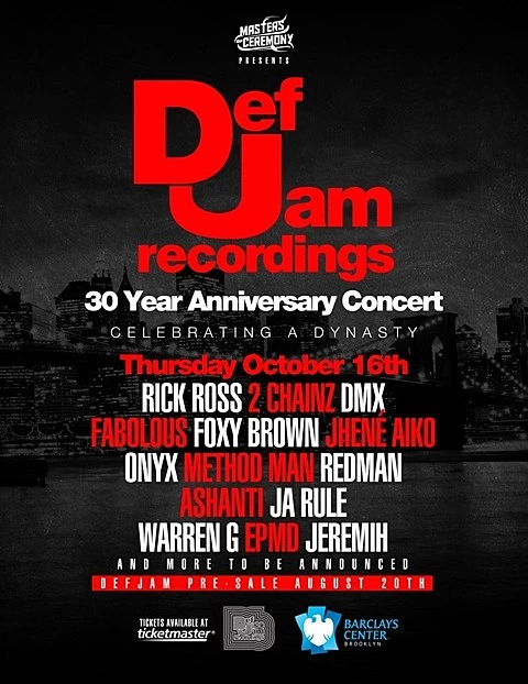 Def Jam celebrating 30th anniversary at Barclays Center with Rick