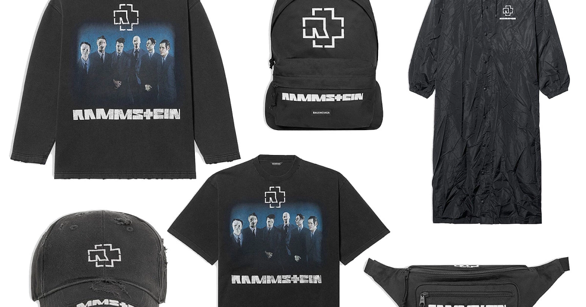 balenciaga rammstein コラボ　tシャツ Balenciaga Black Rammstein Edition Boxy T-shirt In 1000 Black