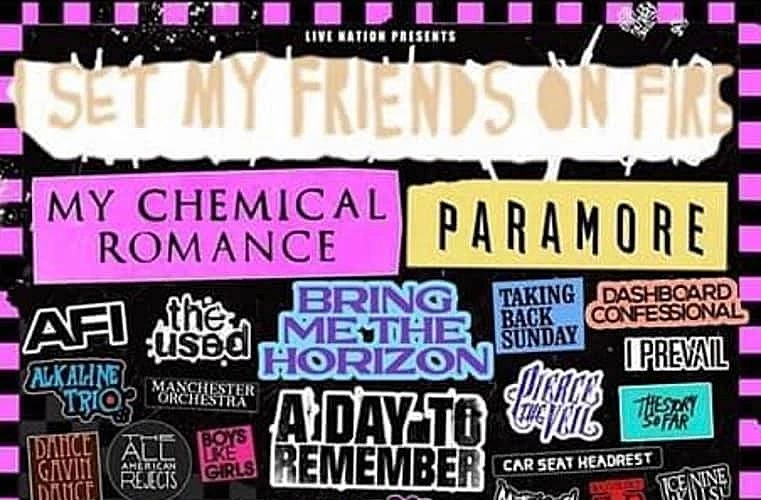 I Set My Friends On Fire holding When We Were Young URL ransom