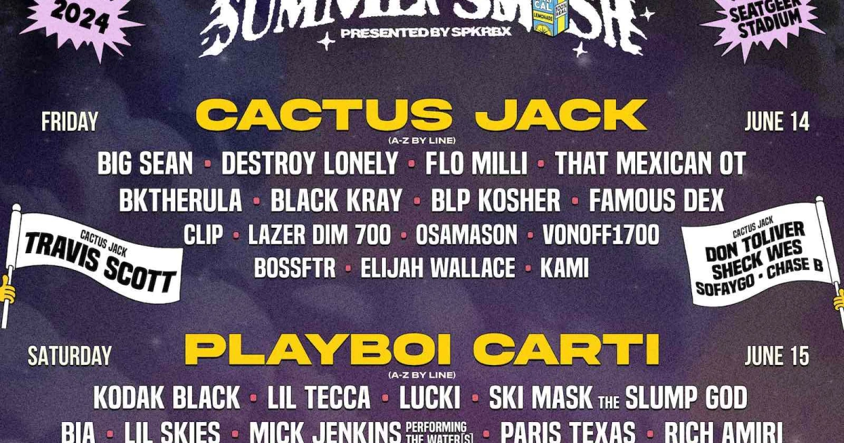 Summer Smash 2024 lineup (Travis Scott's Catcus Jack, Chief Keef, Denzel  Curry, JID, Flo Milli, more)