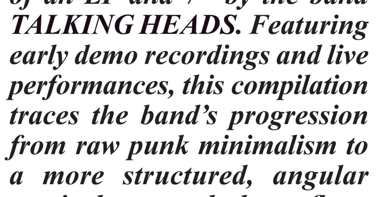 Talking Heads releasing newly discovered early demos as The Artistics for Record Store Day Black Friday 2025