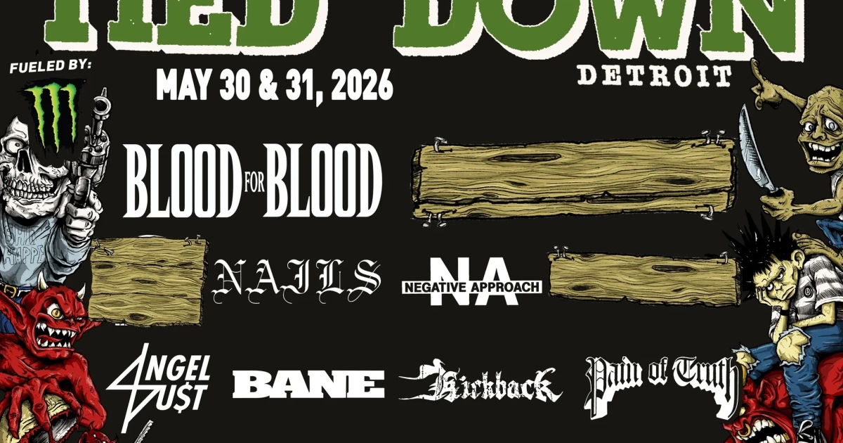 Tied Down 2026: Blood For Blood reunion, Negative Approach, Nails, Bane, End It & more