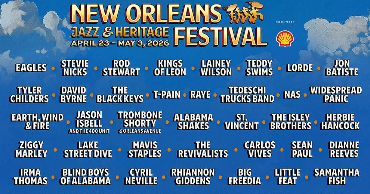 NOLA Jazz Fest 2026 lineup: Stevie Nicks, Kings of Leon, Lorde, Tyler Childers, Jason Isbell, more