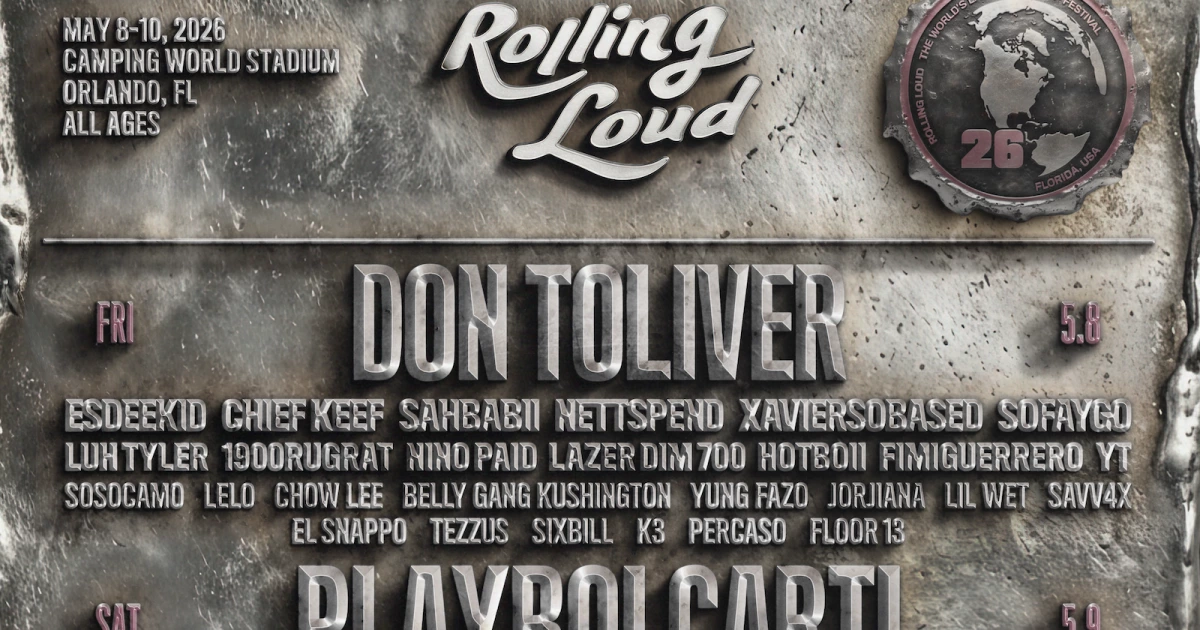 Rolling Loud 2026 US lineup: Playboi Carti, Don Toliver, NBA YoungBoy, Sexyy Red, Chief Keef, Che & more