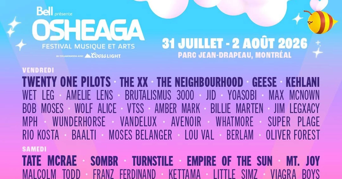 Osheaga 2026 lineup (Turnstile, Lorde, The xx, Geese, Clipse, Wet Leg, Little Simz, Wolf Parade, more)