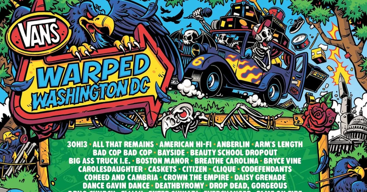 Warped Tour reveals full 2026 DC lineup (Jimmy Eat World, Coheed and Cambria, Hot Mulligan, GWAR, more)