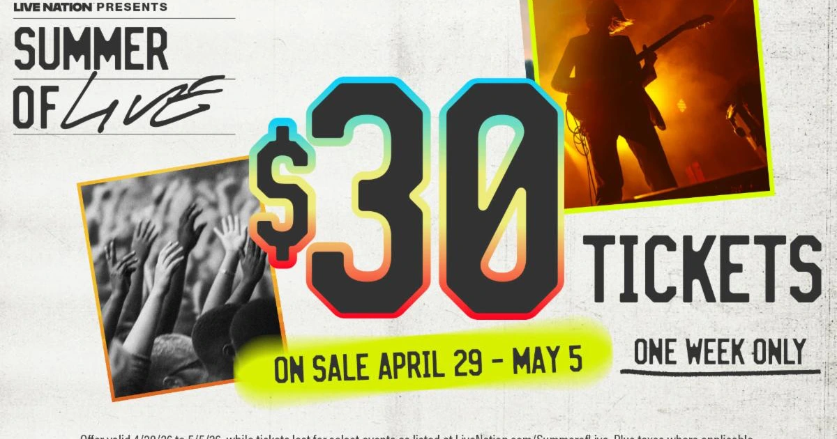 Live Nation selling $30 "all-in" tickets to over 4,000 shows