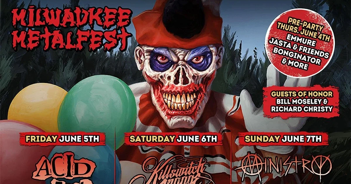 Milwaukee Metalfest 2026 lineup (Acid Bath, Killswitch Engage, Ministry, Suicidal Tendencies, Obituary, more)