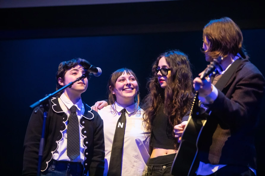 Claude, Annie DiRusso, Samia & Hank at The Ally Coalition Talent Show 2025  at Skirball Center