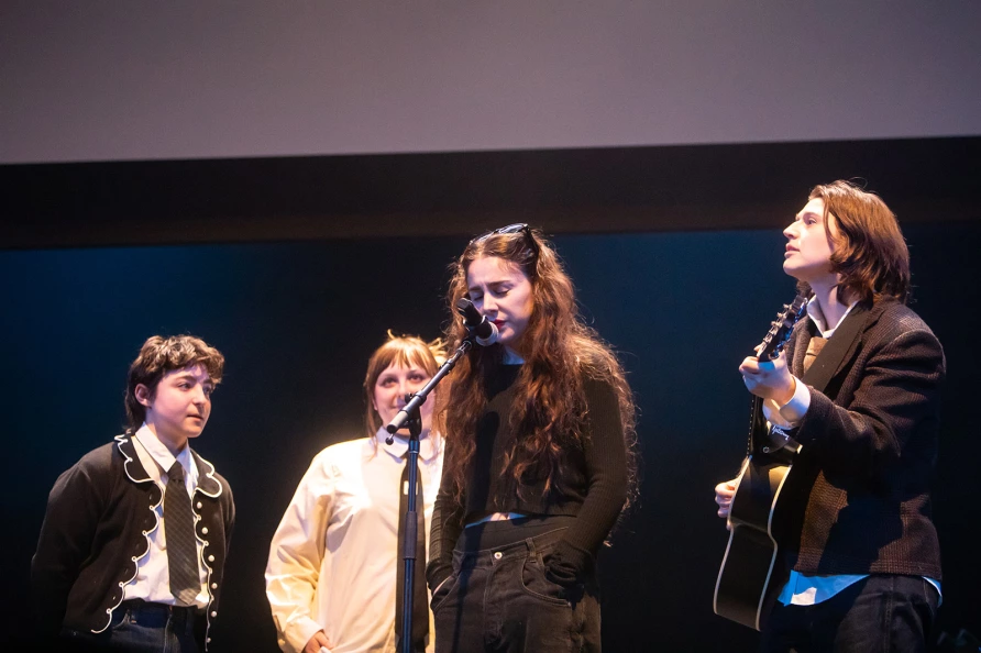 Claude, Annie DiRusso, Samia & Hank at The Ally Coalition Talent Show 2025  at Skirball Center