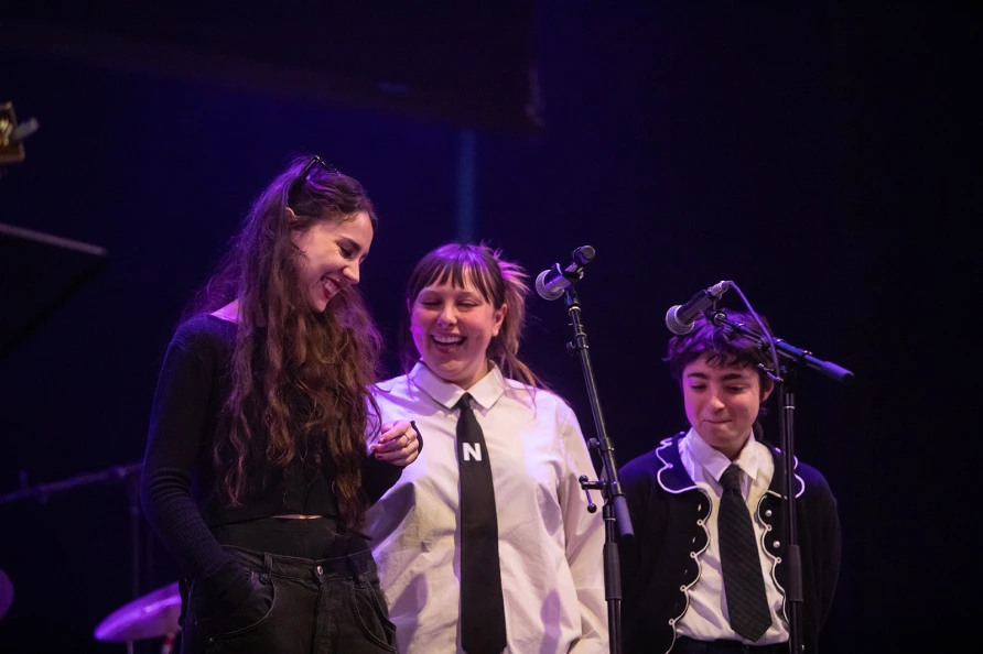 Samia, Annie DiRusso & Claude at The Ally Coalition Talent Show 2025  at Skirball Center