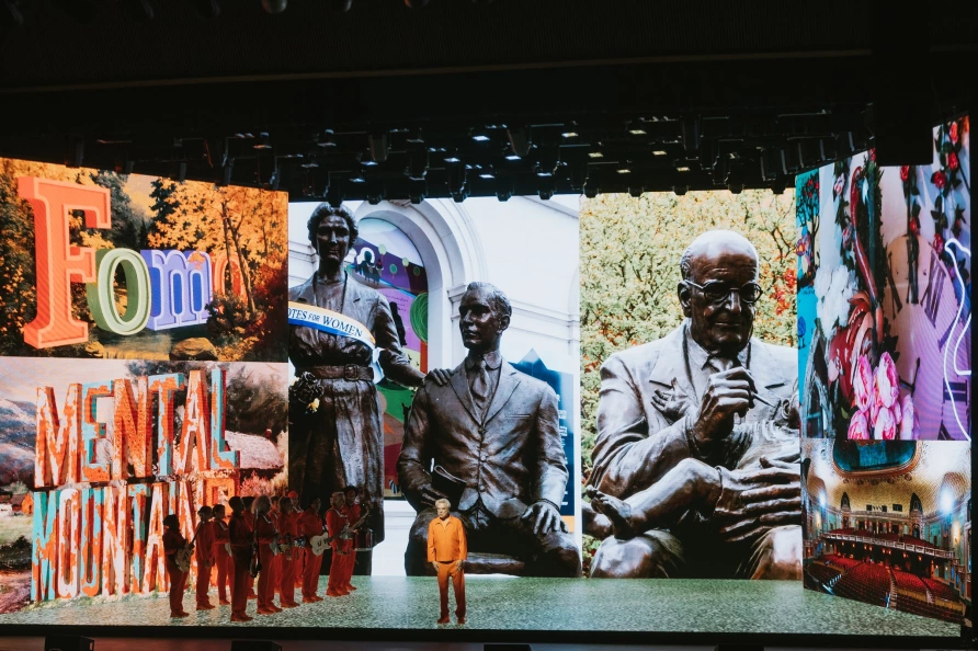 David Byrne at Big Ears Friday. Photo by Cora Wagoner