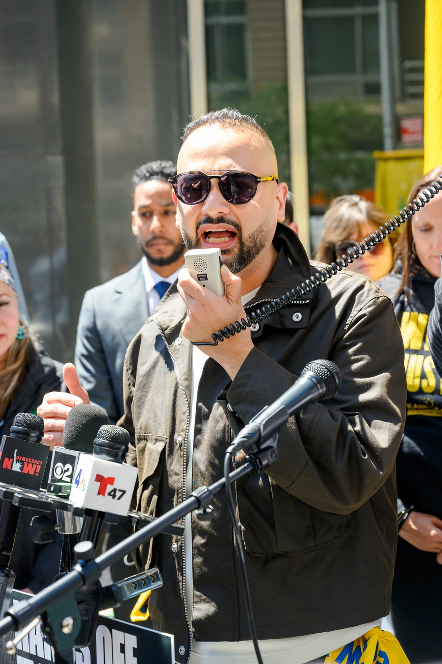 Murad Awawdeh at Hands of NYC Rally at 26 Federal Plaza