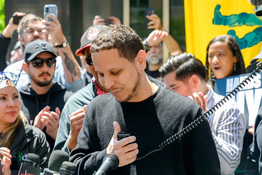 Jesus Gonzalez at Hands of NYC Rally at 26 Federal Plaza