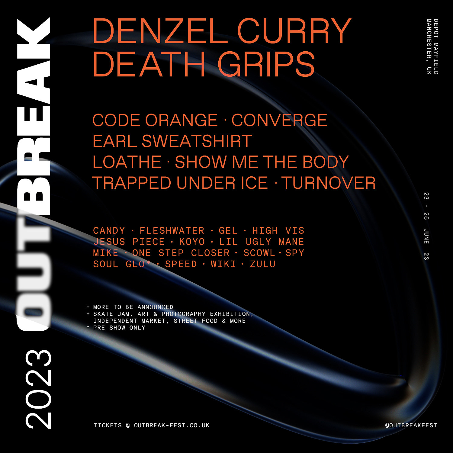 Outbreak Fest 2023 initial lineup: Denzel Curry, Death Grips
