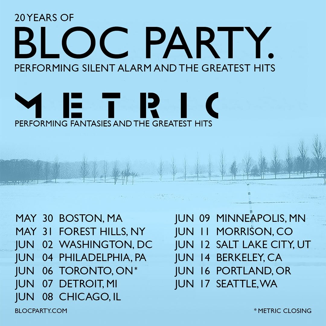 Bloc Party announce 'Silent Alarm' 20th anniversary tour with Metric
