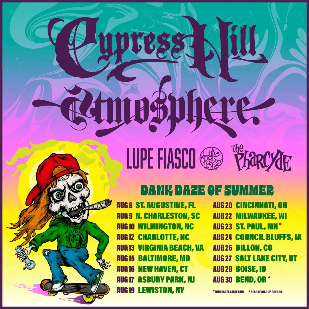 Cypress Hill Atmosphere Lupe Fiasco The Pharcyde Announce Tour Cypress Hill Atmosphere Lupe Fiasco The Pharcyde Announce Tour