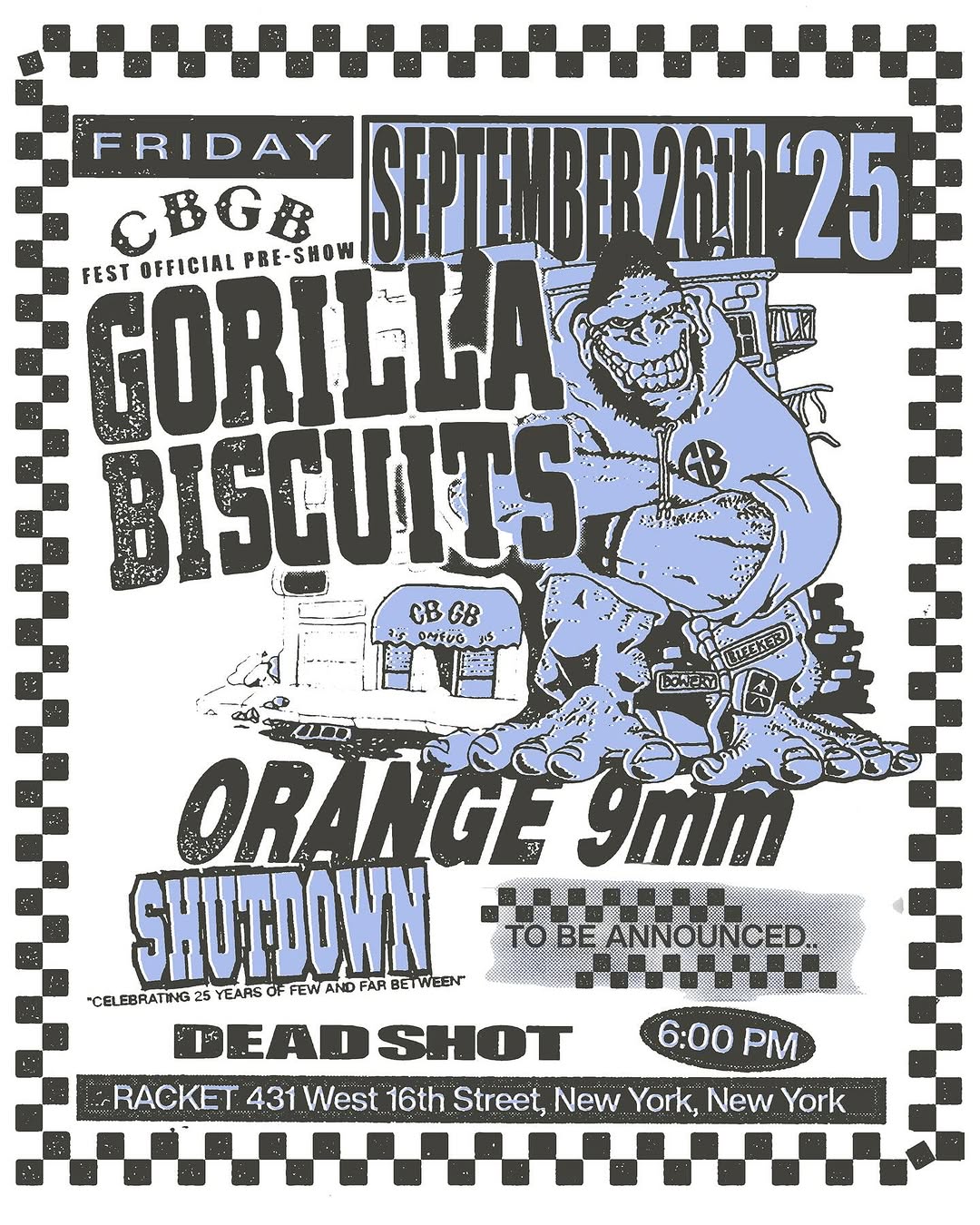 CBGB Fest preshow Gorilla Biscuits at Racket