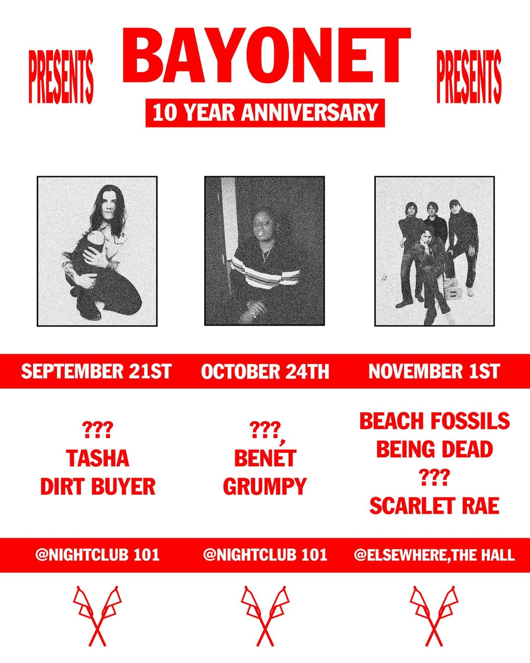 bayonet records 10th anniverary shows