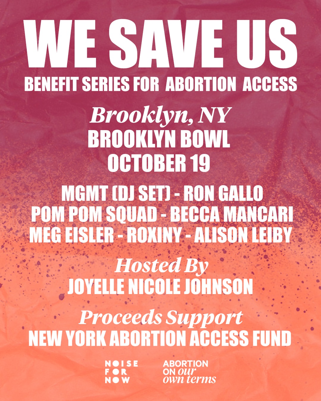 we save us benefit brooklyn bowl