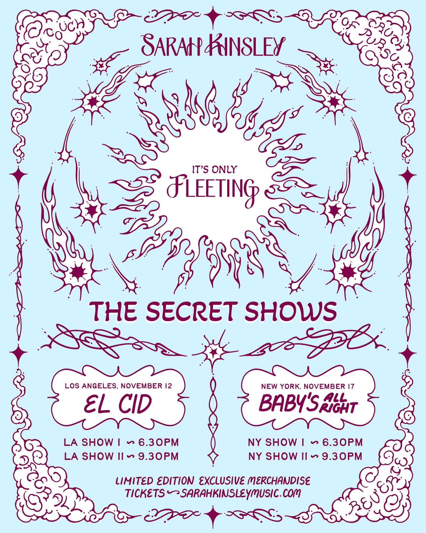 sarah kinsley fleeting shows