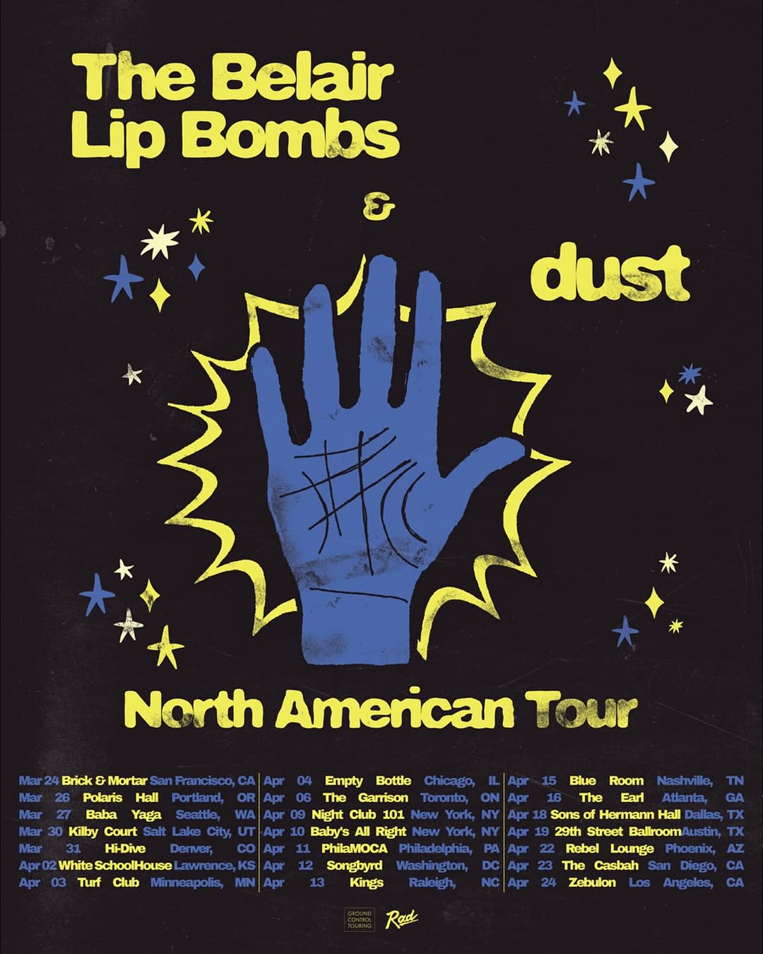 belair lip bombs dust tour 2026
