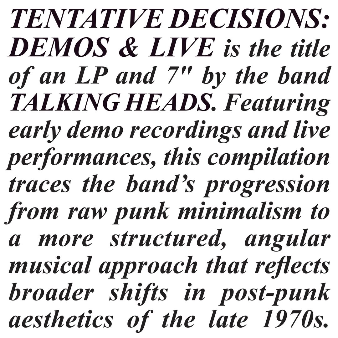 talking heads artistics demos