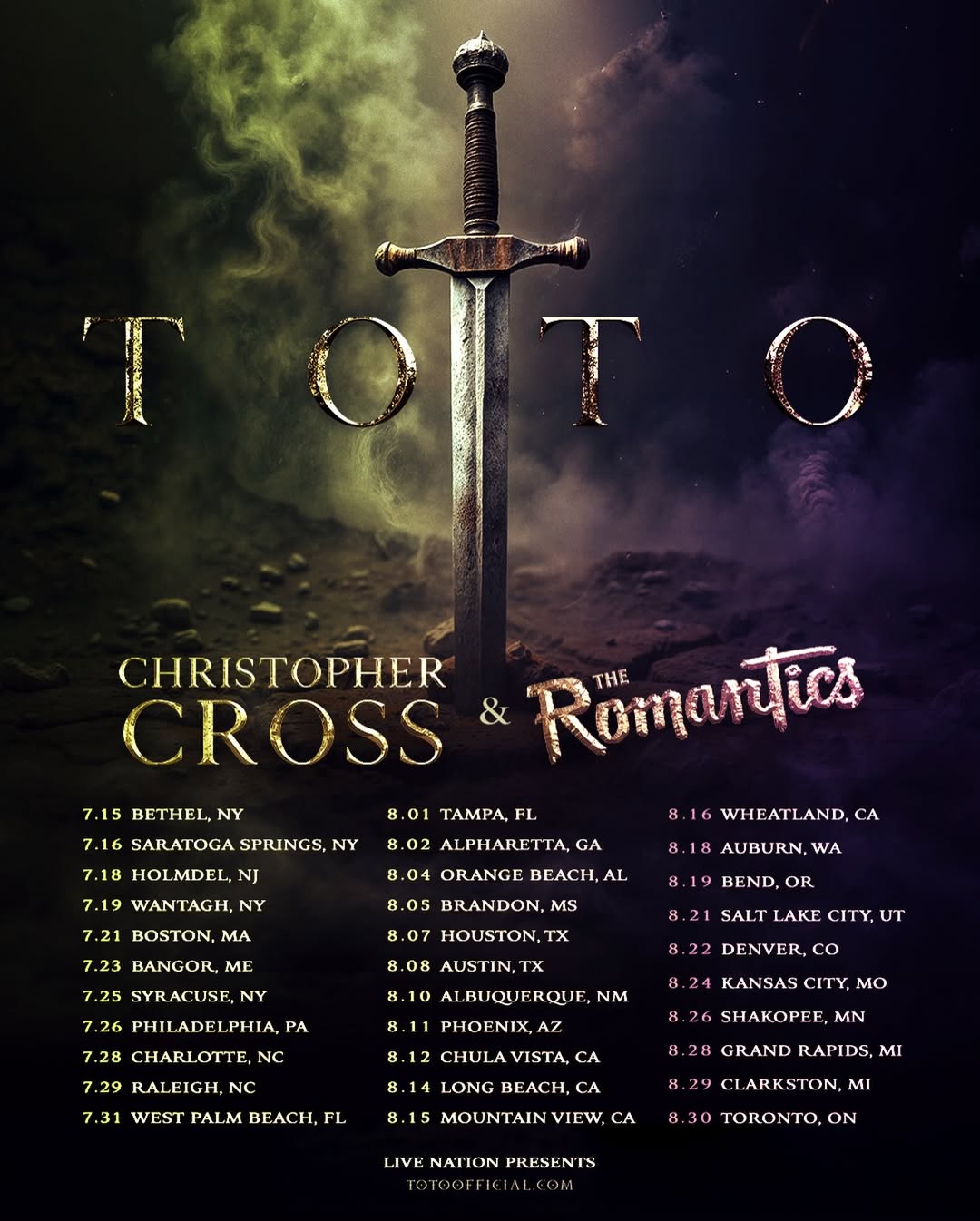 toto christopher cross romantics 2026