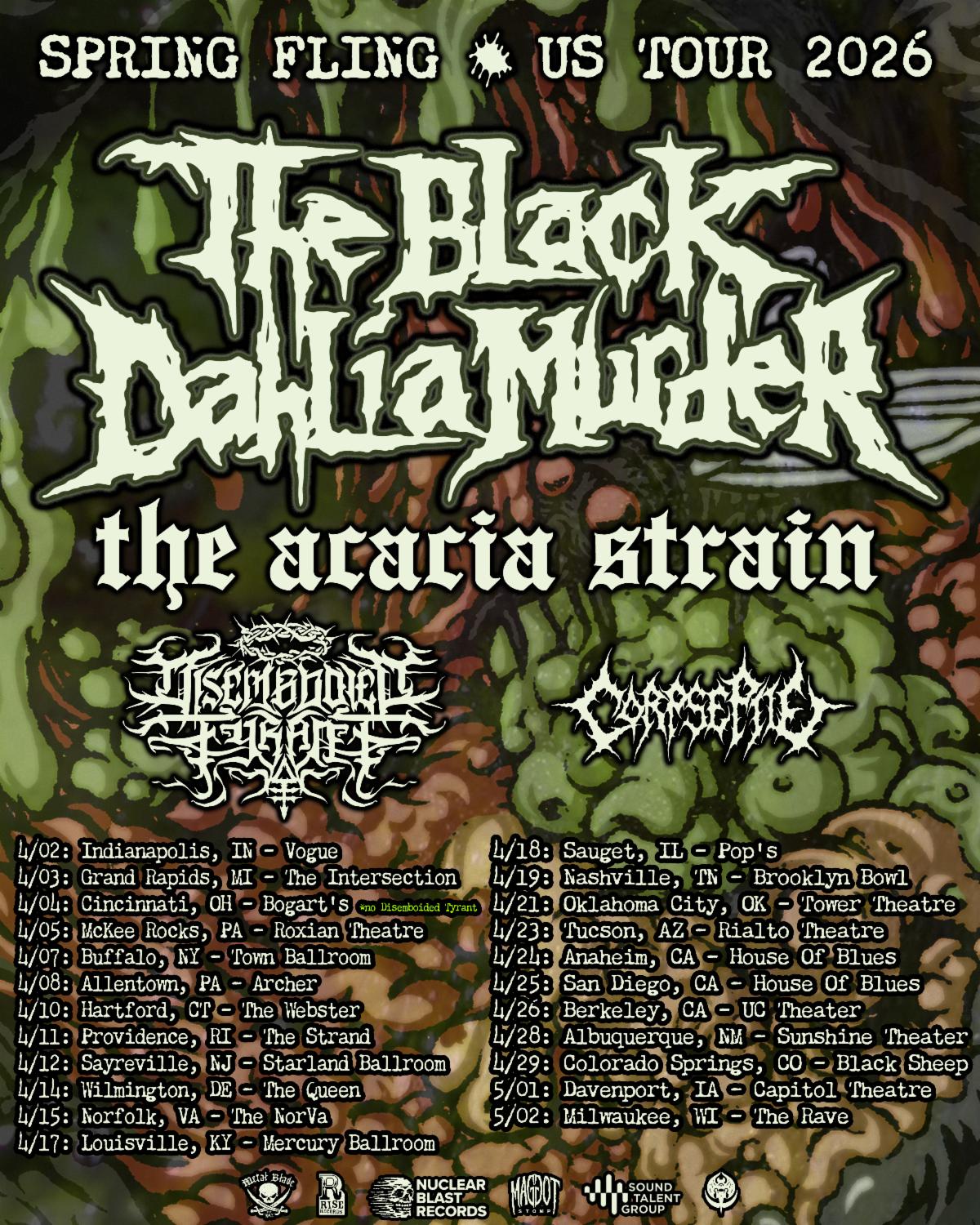 Black Dahlia Murder Acacia Strain 2026 tour