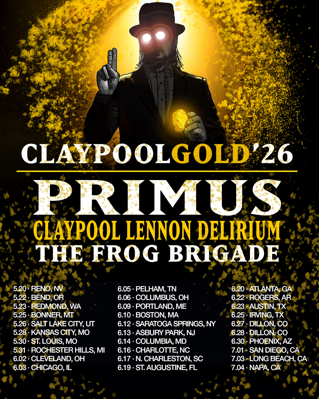 Claypool Gold 2026 tour
