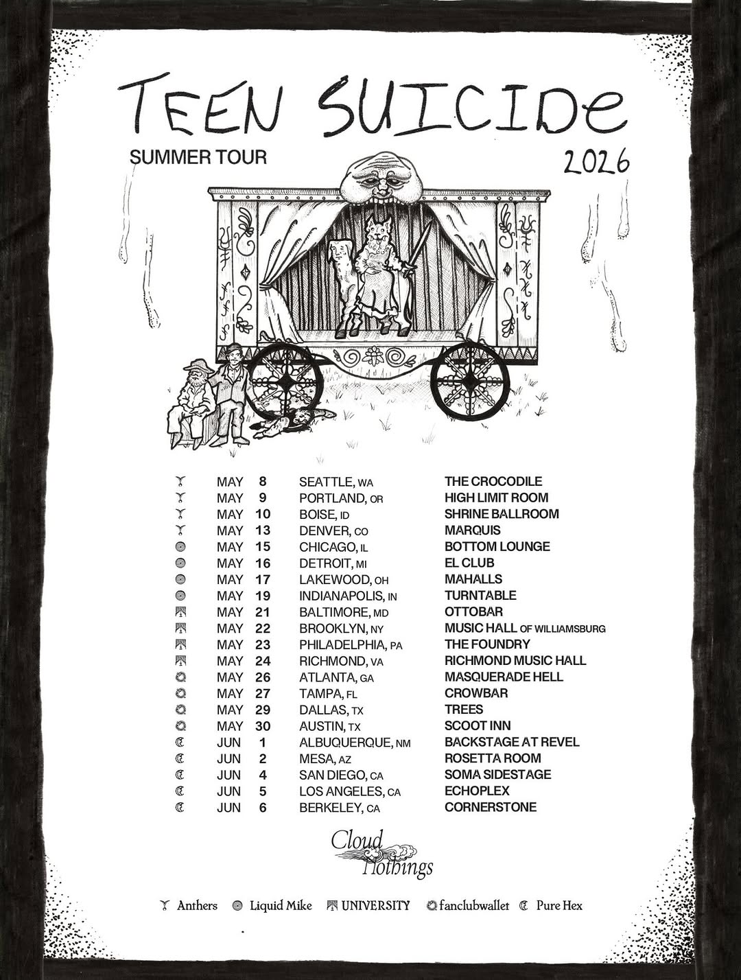 Teen Suicide 2026 tour