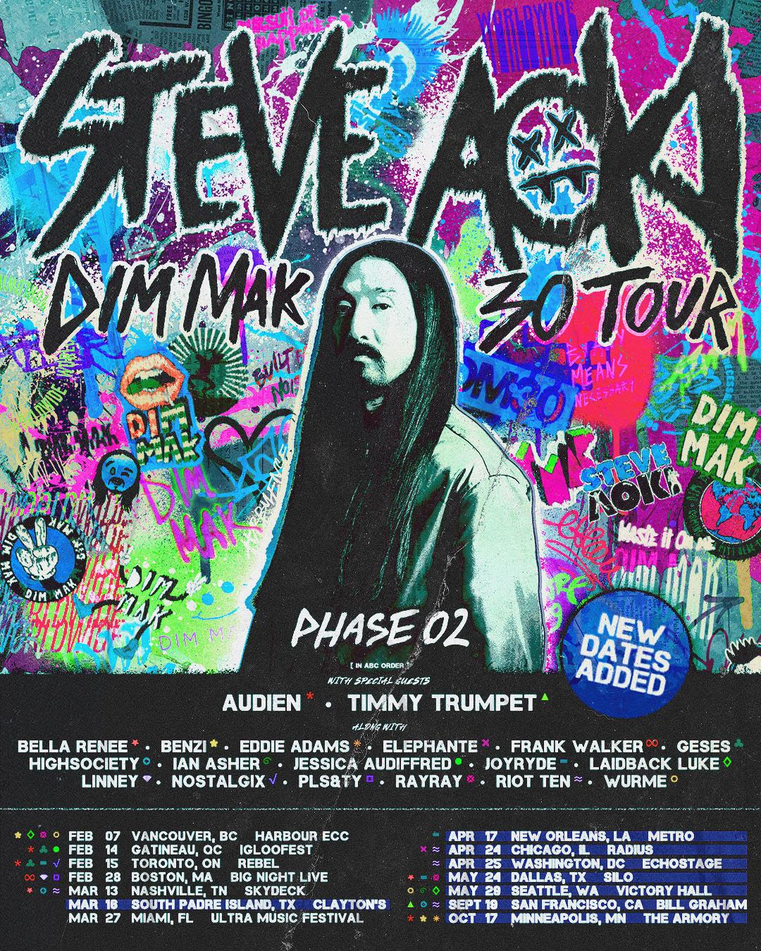steve aoki Dim Mak 30th Anniversary Tour