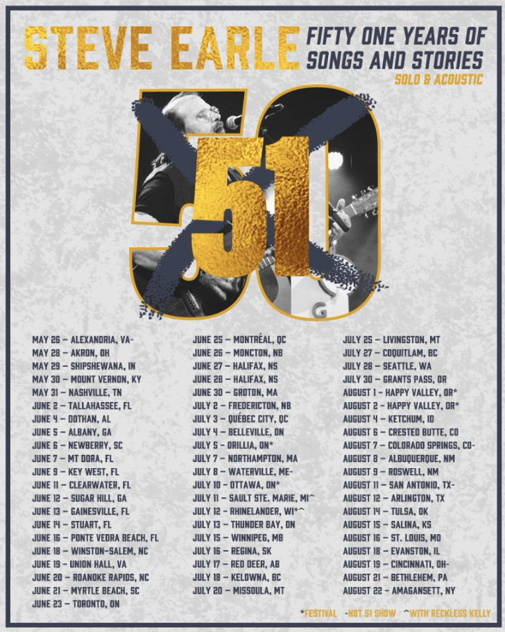 steve earle tour 2026