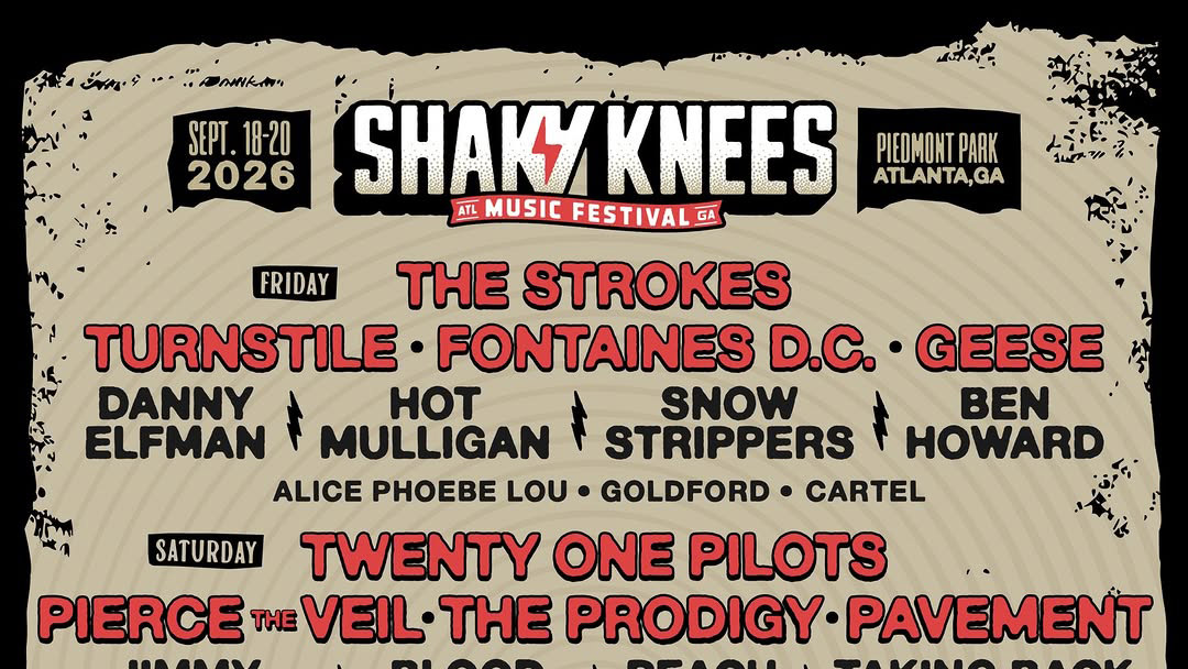 Shaky Knees 2026 lineup (The Strokes, Turnstile, LCD Soundsystem, Gorillaz, Wu-Tang Clan, Pavement, more)