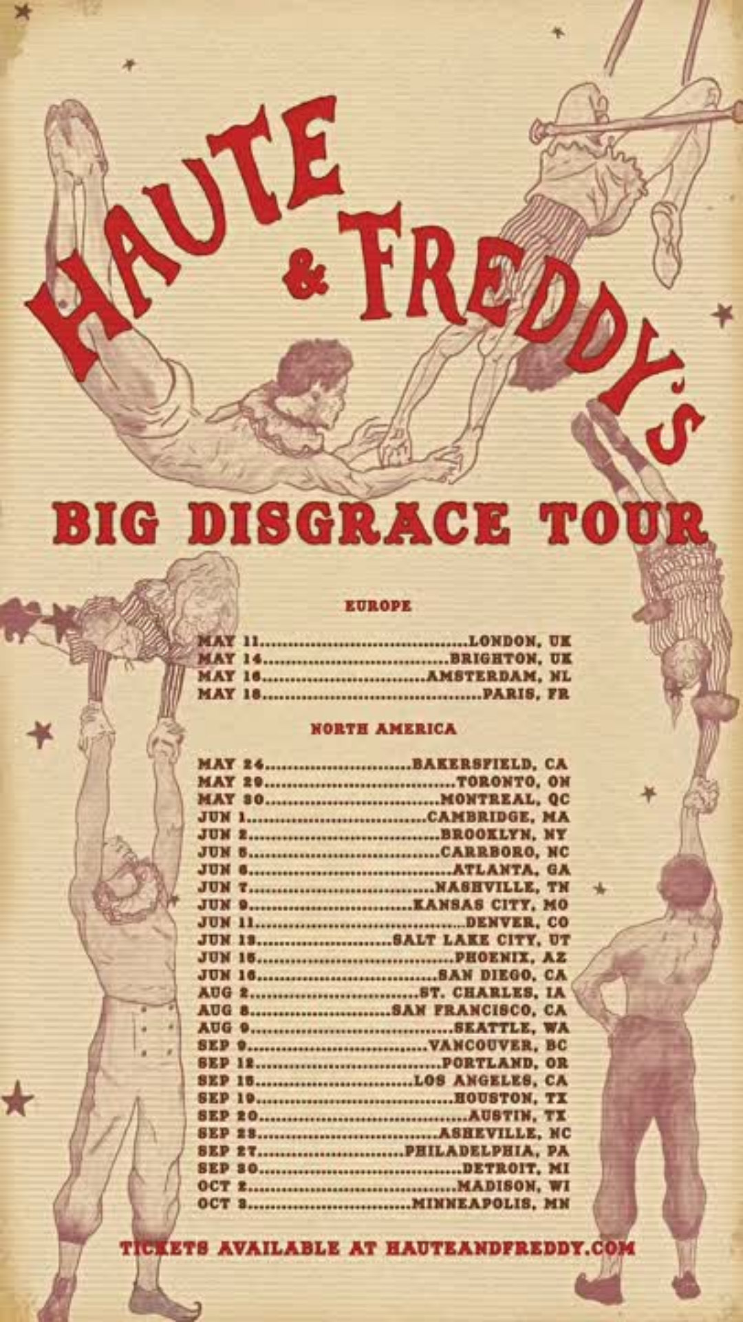 Haute & Freddy 2026 tour