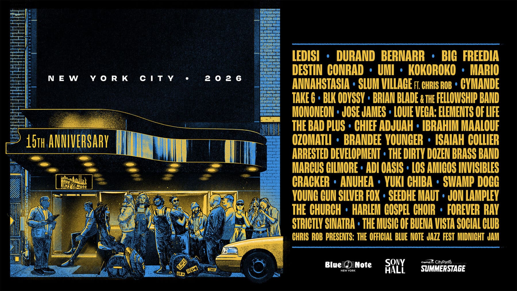 Blue Note Jazz Festival 2026 has Cymande, Arrested Development, Brandee Younger, The Church, The Bad Plus & more