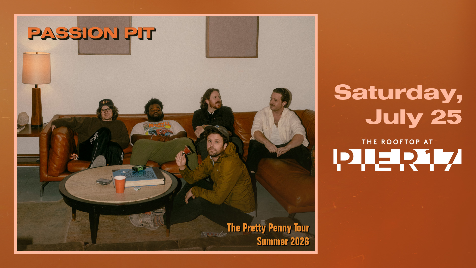 Passion Pit @ The Rooftop at Pier 17 on BrooklynVegan Presale (password here)