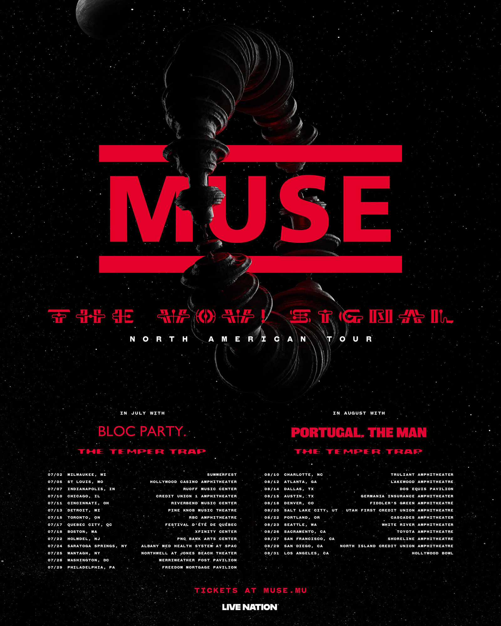 Muse Announce Summer Tour With Bloc Party Portugal The Man The Muse 2026tour 