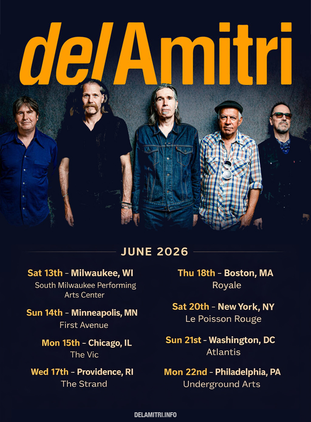 del amitri north american shows 2026