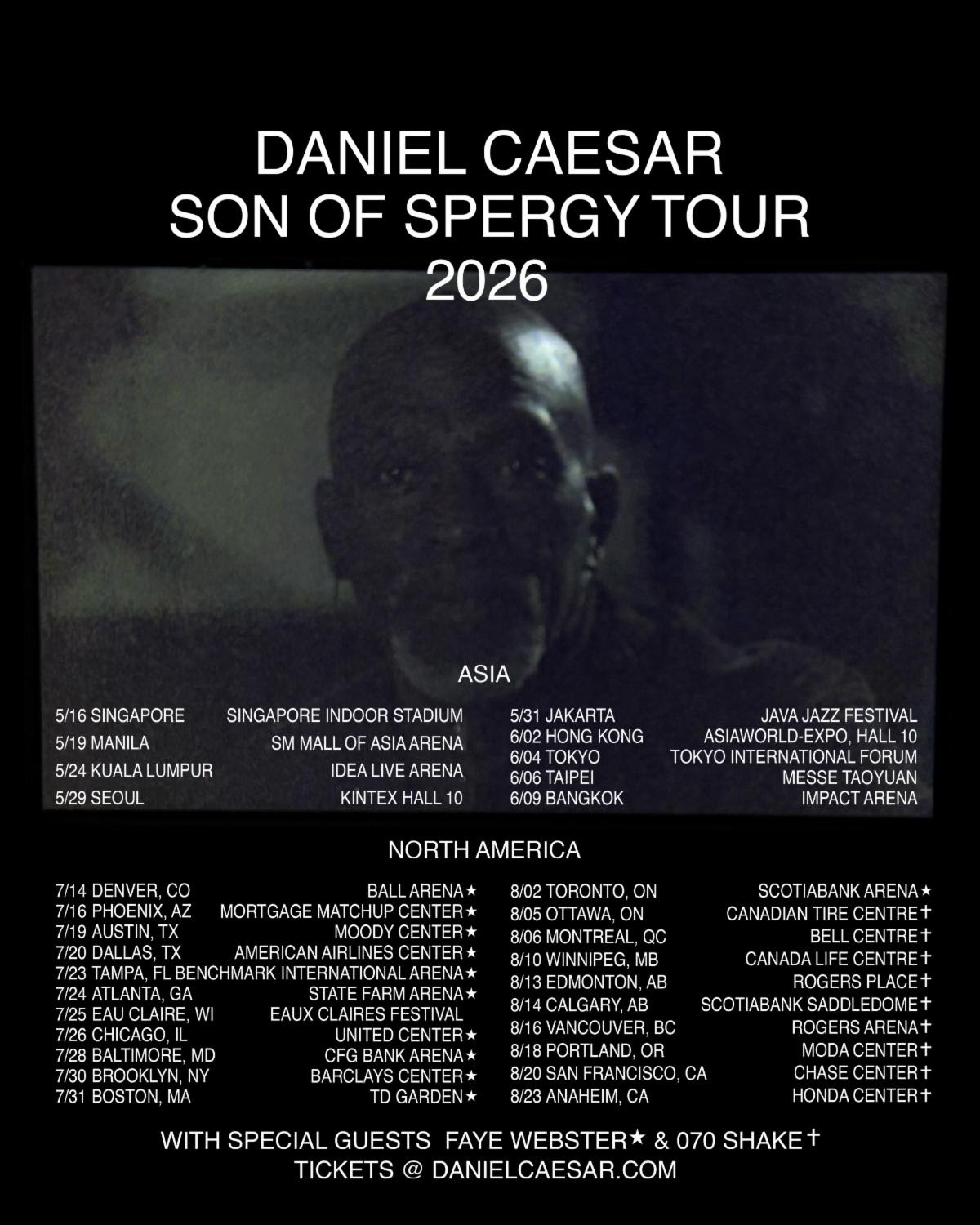 Daniel Caesar Announces Arena Tour With Faye Webster And 070 Shake