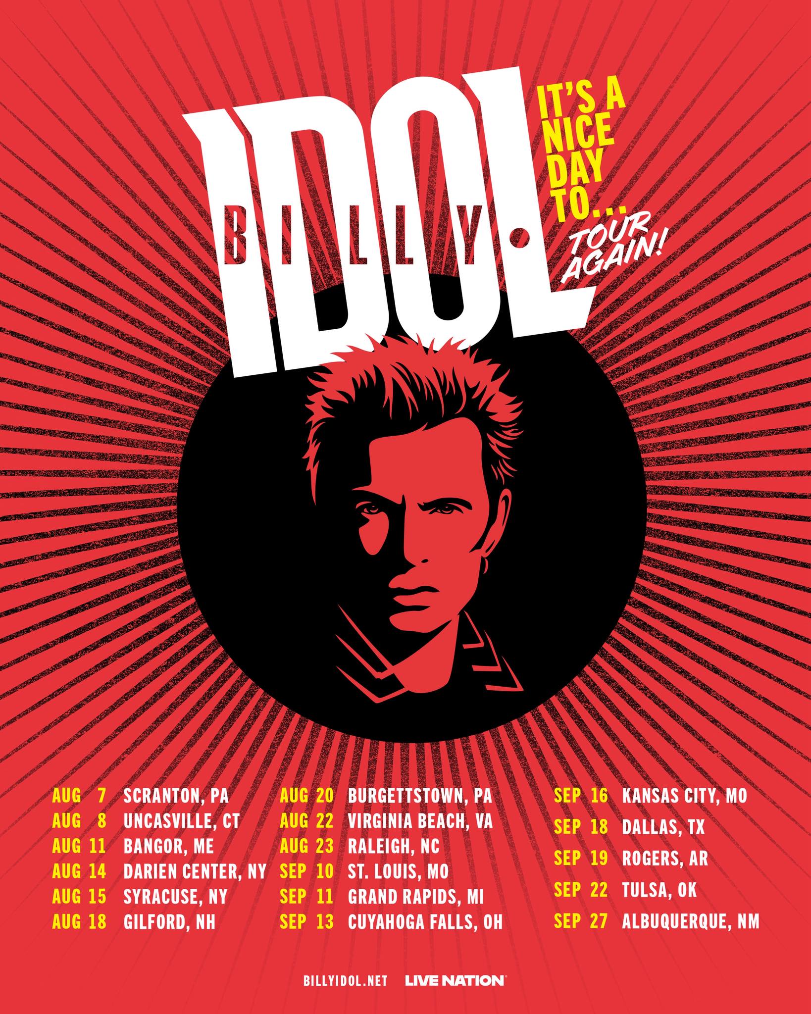 billy idol tour 2026