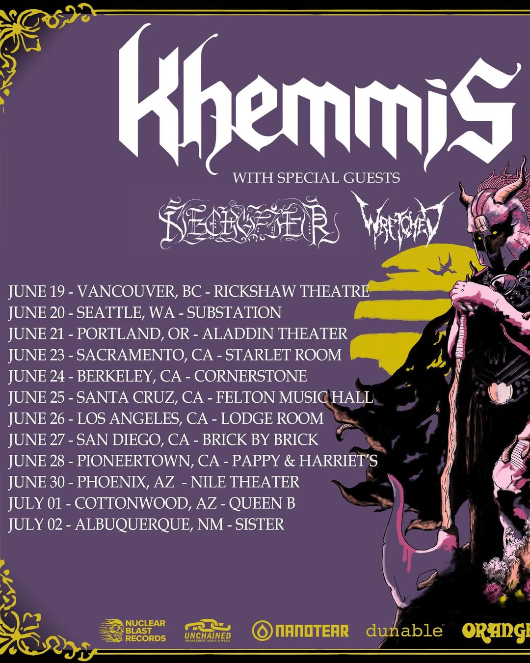 Tour News Jejune Purity Ring Bibi Club Mosswood Meltdown Khemmis Khemmis Tour 2026 