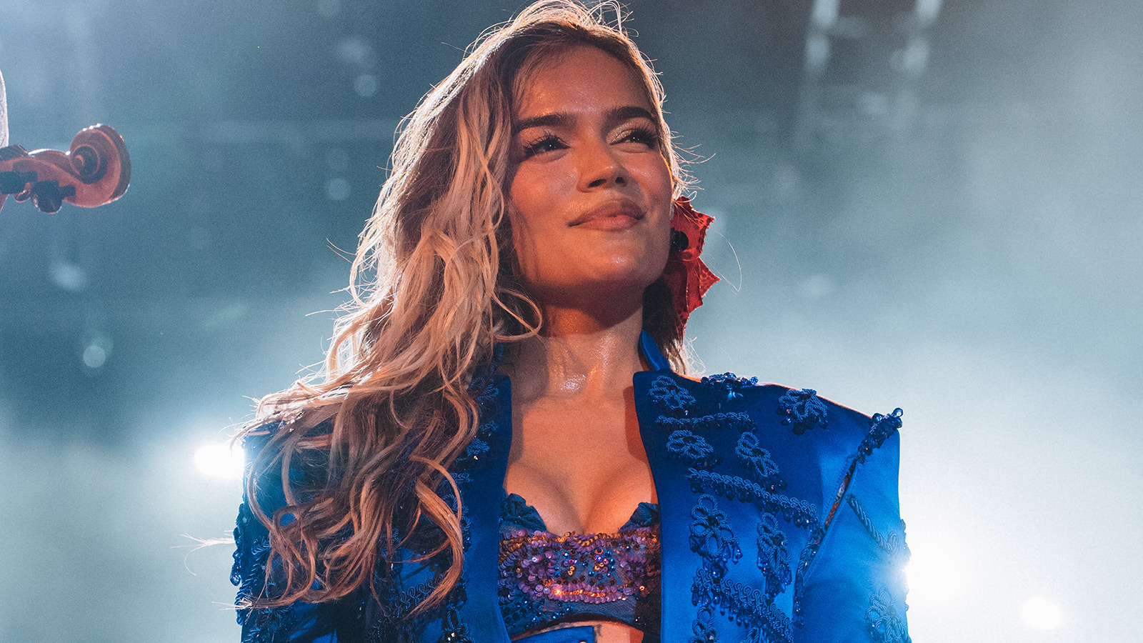 Karol G announces stadium tour, brought out Peso Pluma, J Balvin, Becky G, more at Coachella