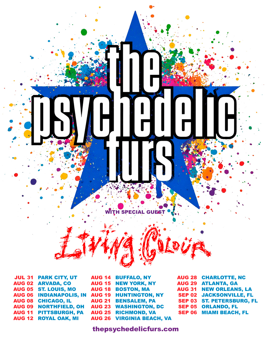 psychedelic furs and living colour tour
