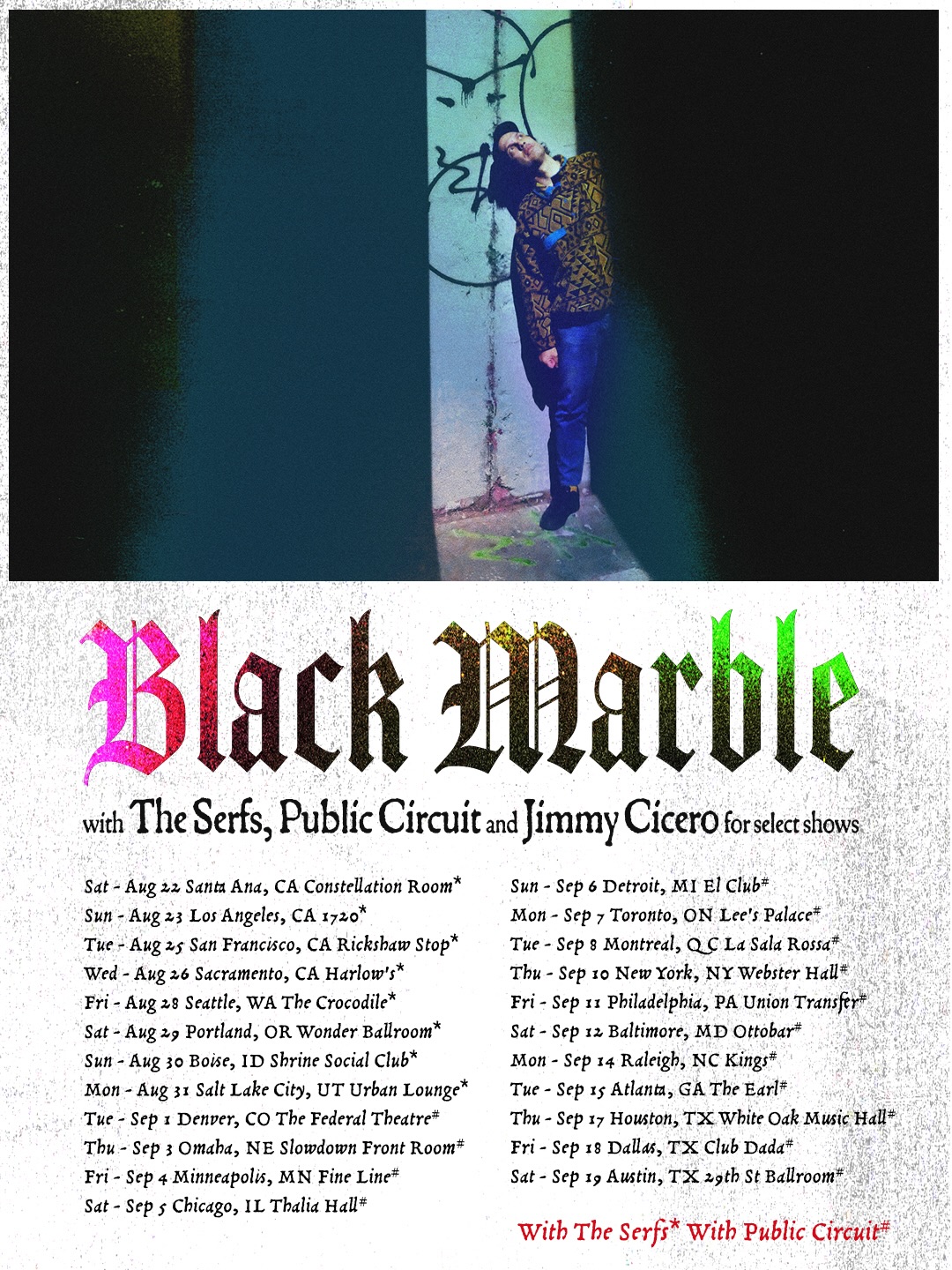 black marble tour 2026