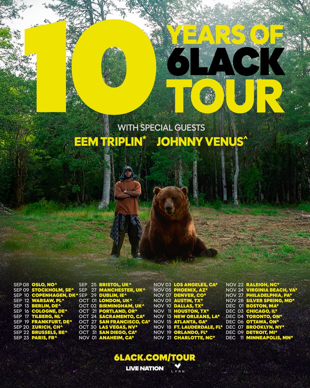 6lack tour