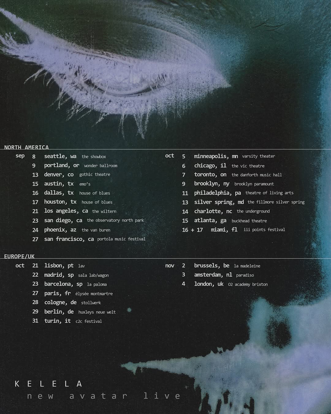 Kelela 2026 tour