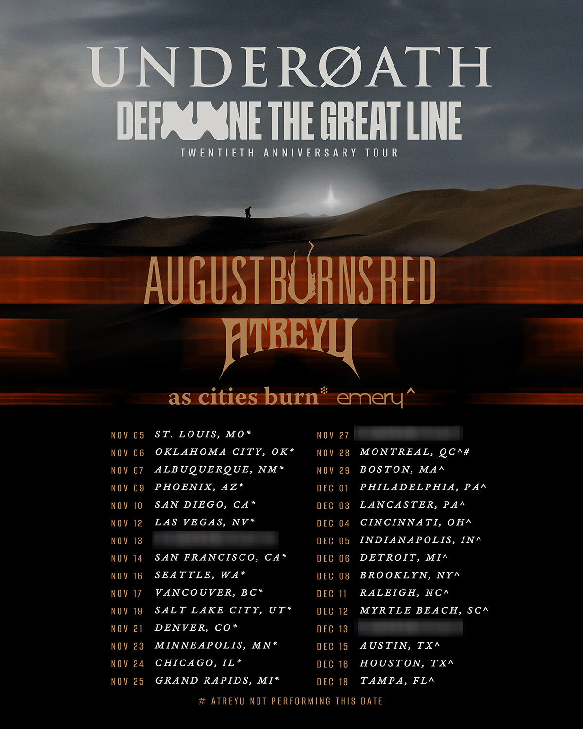 Underoath 2026 tour